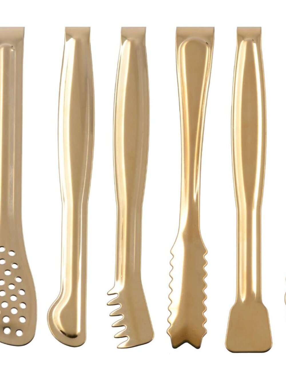Gold Plated Mini Serving Tongs Set 6-Inch Appetizers Tongs, Set of 6